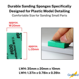 GodHand Kamiyasu Sanding Sponge 10mm Assortment Set 120, 240, 400, 600, 800, 1000, 2000, 4000, 6000, 8000, 10000 Grit Coarse Medium Fine Reusable Pack for Plastic Models 34 Pieces